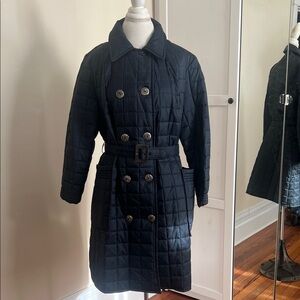 Vintage Miss Thermorama Navy Blue Quilted Double Breasted Coat